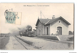 CPA 18 Massay La Gare Et Le Train Tramway - Massay