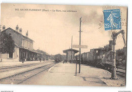 CPA 18 Saint St Florent La Gare Et Le Train - Saint-Florent-sur-Cher