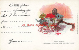 313849-Black Americana,  IPC Removal No 2, Man Pushes Carriage With Baby & Other Items - Black Americana