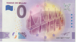 Billet Touristique 0 Euro Souvenir France 12 Viaduc De Millau 2020-2 N°UECQ011061 - Essais Privés / Non-officiels