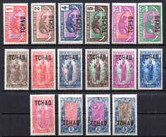 Col17  Colonie  Tchad  N° 1 à 18 Sauf 5 & 14 Neuf X MH  Cote  102,00€ - Unused Stamps