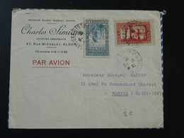 Lettre Par Avion Pour Nantes Oblit. Alger Plateau Algérie 1938 - Brieven En Documenten