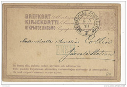 FINLANDE - 1879 - CARTE ENTIER POSTAL De HELSINGFORS - Interi Postali