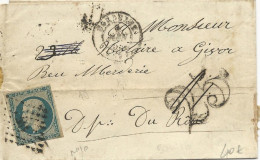 1852/53 - REPUBLIQUE Sur LETTRE De BORDEAUX Avec TAXE TAMPON De 25 ANNULEE - 1852 Luigi-Napoleone