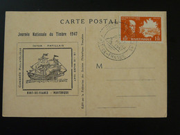 Carte Affr. Schoelcher Journée Du Timbre Martinique 1947 - Lettres & Documents