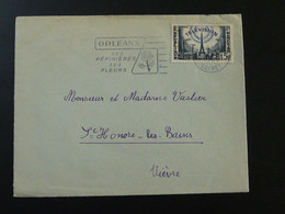 Delcampe - Timbre Television Seul Sur Lettre Flamme Rose Orléans 45 Loiret 1956 - Télécom