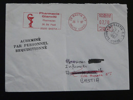 Lettre Grève Postale De Corse Avec EMA Bastia 1997 - Dokumente