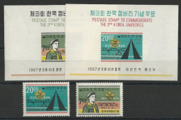 KOREA - YVERT N°469/470 + BF 138/139 ** - MNH - SCOUT - JAMBOREE - Corée Du Sud