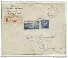 MONACO - 1941 - ENVELOPPE RECOMMANDEE De MONACO Pour PERIGUEUX - Poststempel