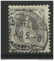 SUISSE - 1904 - YVERT N° 92 OBLITERE - COTE = 35 EURO - MARQUE DE CONTROLE AU DOS - Used Stamps