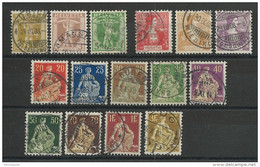 SUISSE - 1907 - YVERT N° 113/127 OBLITERES - COTE = 69 EURO - - Used Stamps