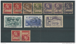 SUISSE - 1914/18 - YVERT N° 138/144 + 138a + 141a/b + 138b (TETE BECHE) OBLITERES  - COTE = 78 EURO - - Used Stamps