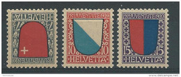 SUISSE - 1920 - YVERT N° 176/178 **/* - COTE = 40 EURO - - Ungebraucht