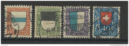 SUISSE - 1922 - YVERT N° 188/191 OBLITERES - COTE = 80 EURO - PRO JUVENTUTE - Used Stamps