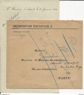 1914 - ENVELOPPE En FRANCHISE De L'ADMINISTRATION PENITENTIAIRE De ST MAURICE => PARIS REEXPEDIEE à DOMFRONT (ORNE) - Cartas Civiles En Franquicia