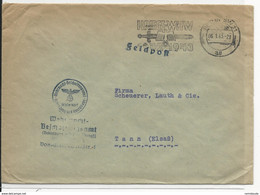 1943 - ENVELOPPE FELDPOST (ARMEMENT HABILLEMENT) De BERLIN Avec MECA (ENTRAIDE D'HIVER De GUERRE WHW) => THANN - Poststempel - Freistempel