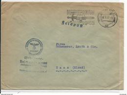 1943 - ENVELOPPE FELDPOST (ARMEMENT HABILLEMENT) De BERLIN Avec MECA (ENTRAIDE D'HIVER De GUERRE WHW) => THANN - Maschinenstempel (EMA)