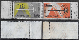 San Marino 1966 Espresso Balestra Soprastampati Bordo Sa N.E25-E26 Completa Nuova Integra MNH ** - Express Letter Stamps