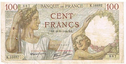 FRANCE BILLET DE 100 FRANCS   RB. 28 -11-1940    N°887                   BI5 - 100 F 1939-1942 ''Sully''