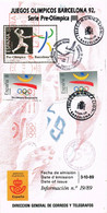 37811. Triptico BARCELONA 1992 Juegos Olimpicos. Franqueo Mecanico SABADELL - 1981-90 Covers