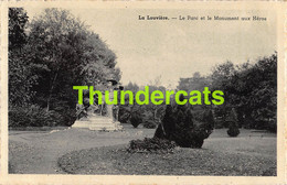 CPA LA LOUVIERE LE PARC ET LE MONUMENT AUX HEROS - La Louvière