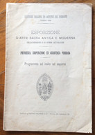 TORINO 1898 - ESPOSIZIONE D'ARTE SACRA ANTICA E MODERNA DELLE MISSIONI ED OPERE CATTOLICHE - PROGRAMMA ED INVITO - Zu Identifizieren