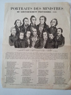 Affiche Placard " Portraits Des Ministres Du Gouvernement Provisoire  1848 " - Plakate