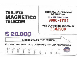 Colombia Tamura Used Phone Card, No Value, Collectors Item, # Colombia-9 - Kolumbien