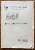 INAUGURAZIONE VALICO DEL SEMPIONE ESPOSIZIONE DI MILANO 1906 - REGOLAMENTO GENERALE + STAMPA A COLORI - Zu Identifizieren