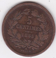 Luxembourg 5 Centimes 1855 A Paris, Guillaume III, En Bronze , KM# 22 - Luxemburgo