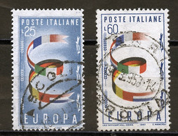 Europa CEPT 1957 Italie - Italy - Italien Y&T N°744 à 745 - Michel N°992 à 993 (o) - 1957