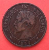 Napoléon III Tête Nue . 10 Centimes 1855 K . Tête De Levrette - 10 Centimes