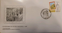 A) 1995, BRAZIL, MUSEUM, CENTENARY OF THE SAO PAULO UNIVERSITY MUSEUM, FDC, ECT - Lettres & Documents