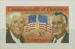 DOMINICA 1982 George Washington Theodore Roosevelt Jr.$5 Flags Bells IMPERF.(fr.sheetlet) - Horlogerie