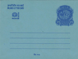 Indien Inland Letter Card Ungebraucht - Pfau - Pauwen