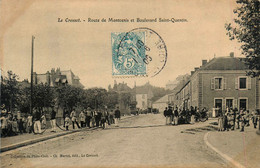 Le Creusot * Route De Montcenis Et Boulevard St Quentin * Sapeurs Pompiers Pompier * Café - Le Creusot