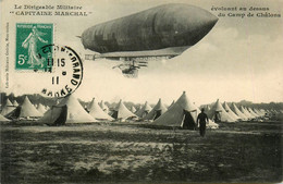 Camp De Châlons * Le Dirigeable CAPITAINE MARCHAL évoluant Au Dessus Du Camp * Ballon Zeppelin Aviation - Camp De Châlons - Mourmelon