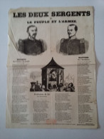 Affiche  Feuille Volante " Les Deux Sergents Ou Le Peuple Et L'Armée "  Boichot Rattier 2è République 1848 / 1849 - Afiches