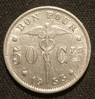 BELGIQUE - BELGIUM - 50 CENTIMES 1933 - Légende FR - Type Bonnetain - KM 87 - 50 Centimes