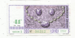 JC , Billet De Loterie Nationale , 41 E , Groupe 2 , Quarante Et Unième Tranche  1959  , 1750 F, L'améthyste - Biglietti Della Lotteria