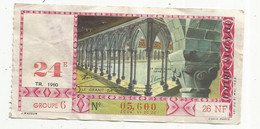 JC , Billet De Loterie Nationale, 24 E, Groupe 6 , Vingt-quatrième Tranche  1960, 26 NF, Le Granit - Billets De Loterie