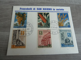 Francobolli Di Republica Di S. Marino In Seriette - Année 1963 - - Oblitérés