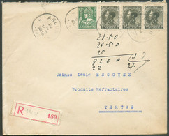 70c. LEOPOLD III (x3) + 35c. CERES Obl. Sc ARLON Sur Lettre Recommandée Du 24-III-1935 Vers Tertre -  16235 - Storia Postale