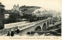 Pont Aven * Le Viaduc * Vue Prise à L'entrée Du Bois D'amour * Passage Du Train * Ligne Chemin De Fer Finistère * Villa - Pont Aven