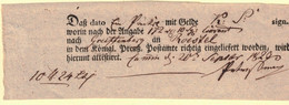 1829, Postschein Für Eine Galdsendung Von CAMMIN Nach Greiffenberg - Prefilatelia