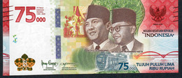 Delcampe - INDONESIA NLP 75000 Or 75.000 RUPIAH 2020  Early Prefix # AAE    COMMEMORATIVE UNC. - Indonésie