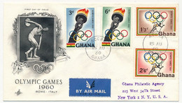 GHANA - 1960 Olympic Games Set On Registered FDC To USA - Ghana (1957-...)