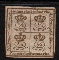 Germany Brunswick   1/4 G Buff On White.  Thinned. (The Block Is Much Smaller Than It Looks On The Scan) - Brunswick