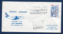 France - Premier Vol - Bordeaux - Casablanca - Air France - 1983 - Airplanes