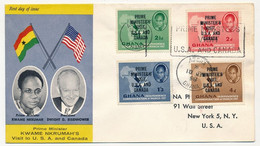 GHANA - 4 Valeurs "Prime Minister Visit USA And Canada" Sur FDC  18 / 6 / 1958 - Ghana (1957-...)